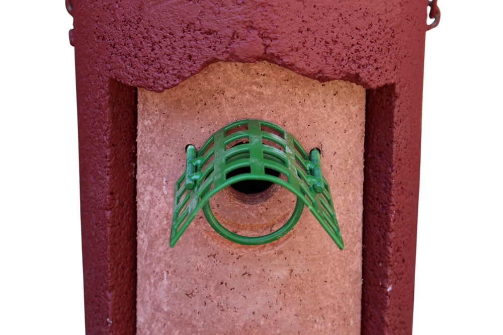 Nisthöhlen 2-er Set rot: Typ 1B mit 26 mm Flugloch + 2GR-WBS mit integriertem Räuberschutz