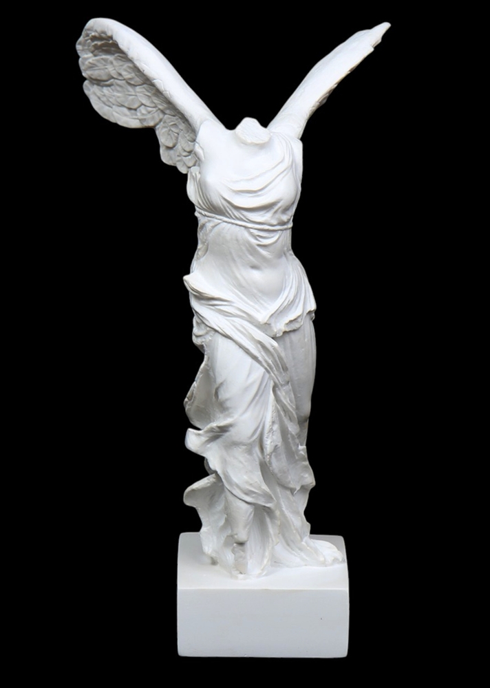 Skulptur " Die Nike von Samothrake " H 27 cm edle Dekofigur in Weiß detailreiche klassische Statue