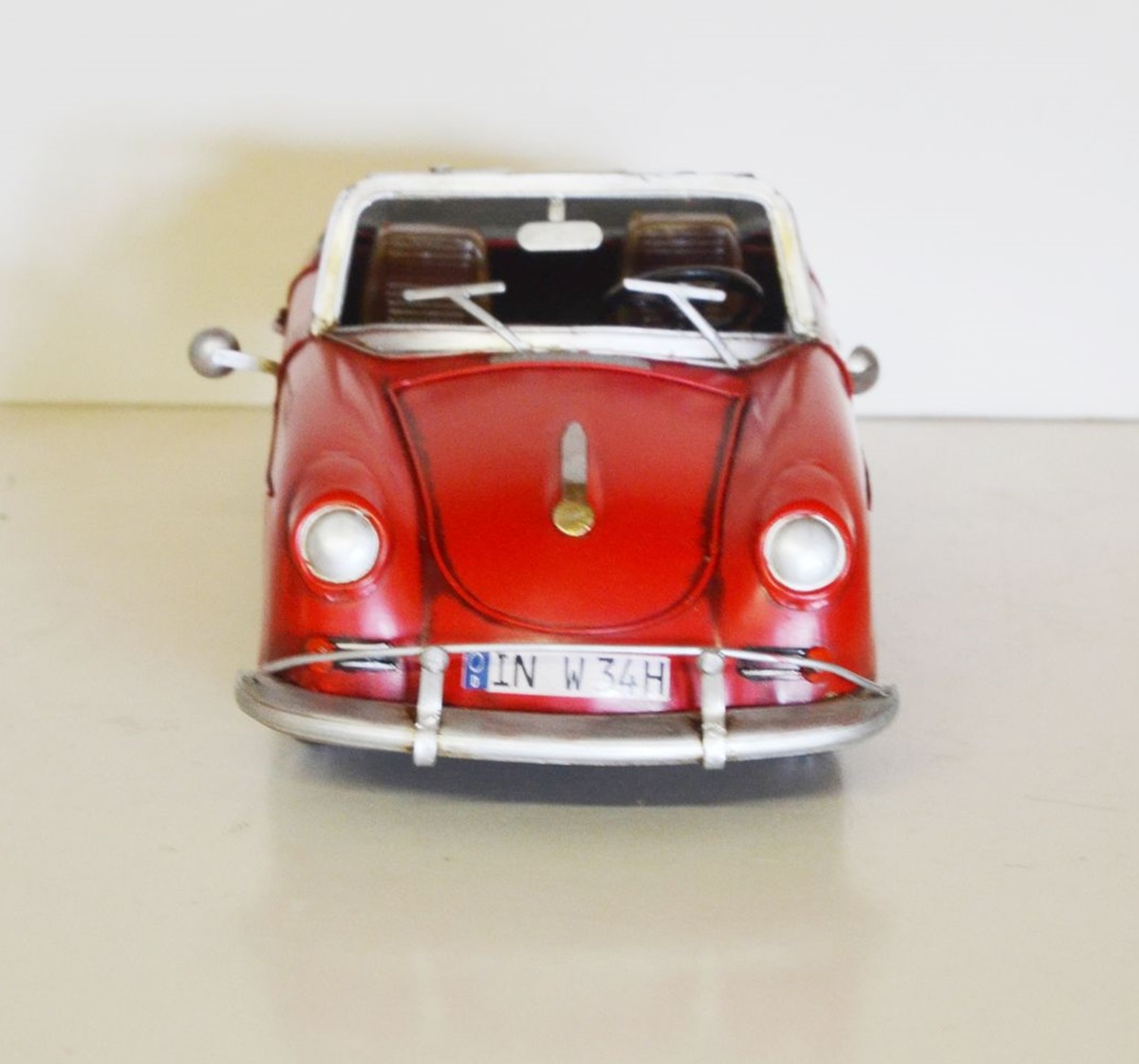 Blechauto Nostalgie Modellauto Oldtimer Porsche 356 Speedster Cabrio Sportwagen Rot L 31 cm
