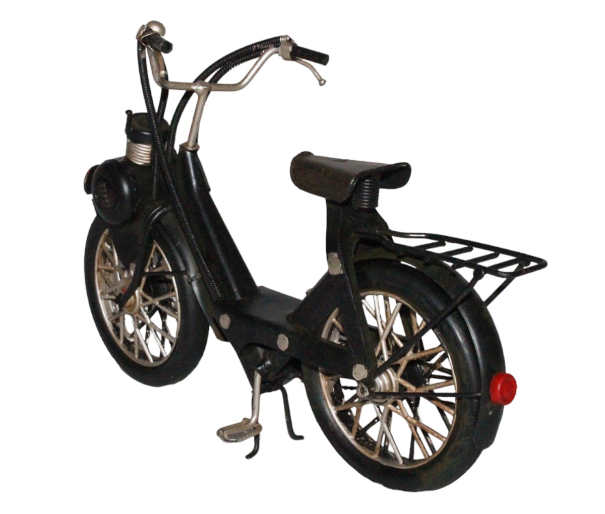 Blechmodell Mofa Oldtimer Solex Mofa-Fahrrad in schwarz L 25 cm aus Blech