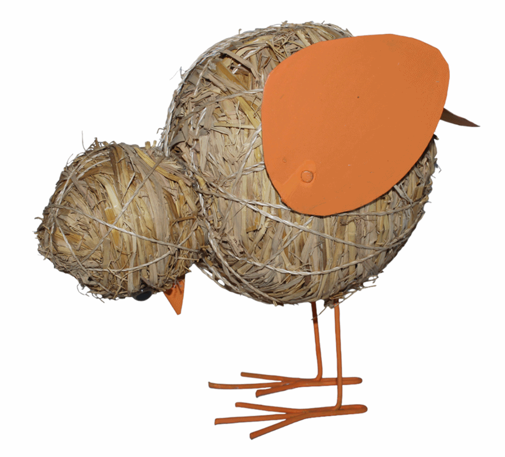 Deko Heu Figur Küken Heuküken Höhe 14-17 cm Osterdeko aus Naturmaterial zum Basteln Heudeko