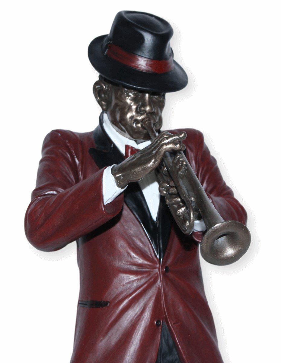Deko Figur Jazz Musiker Trompeter H 30 cm Jazz Band Dekofigur mit Trompete
