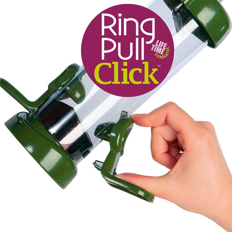 Naturschutzprodukt Futtersäulen Satz 2 Stück Ring-Pull Click midi grün H 51 cm  Inhalt 1,0 l