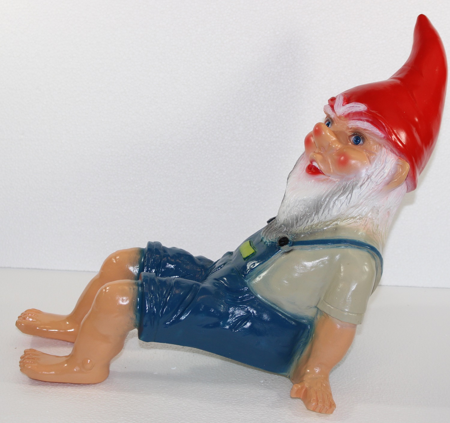 Gartenzwerg Deko Garten Figur Zwerg sitzend (ohne Bank) aus Kunststoff H 41 cm