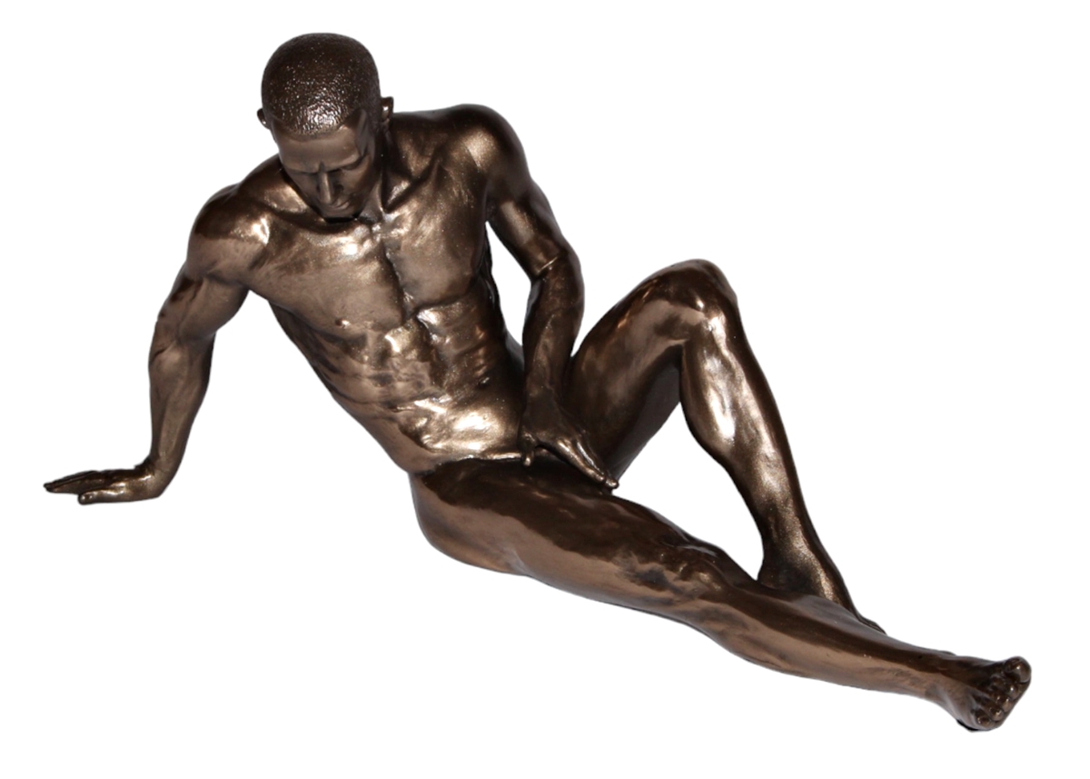 Deko Figur Body Talk Kollektion Nackter Mann liegend L 25 cm Bodybuilder Skulptur