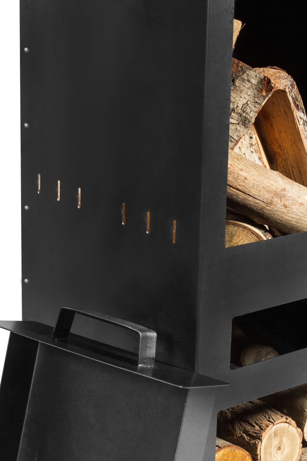 Gartenkamin "Rosa" Gartenofen H 150 cm zum Heizen und Grillen Terrassenofen aus Naturstahl Kamin