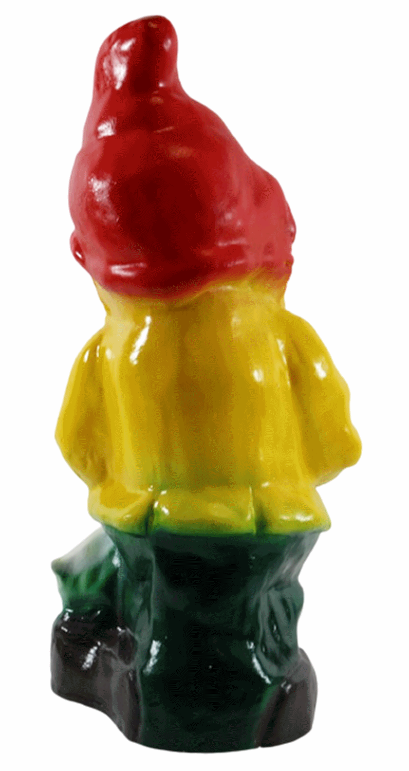 Deko Figur Zwerg H 33 cm Gartenzwerg mit Gans und Karotte stehend Gartenfigur aus Kunststoff