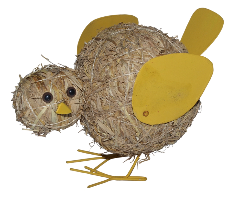 Deko Heu Figur Küken Heuküken H 14 cm Osterdeko Tierfigur aus Naturmaterial Heu zum Basteln Heudeko