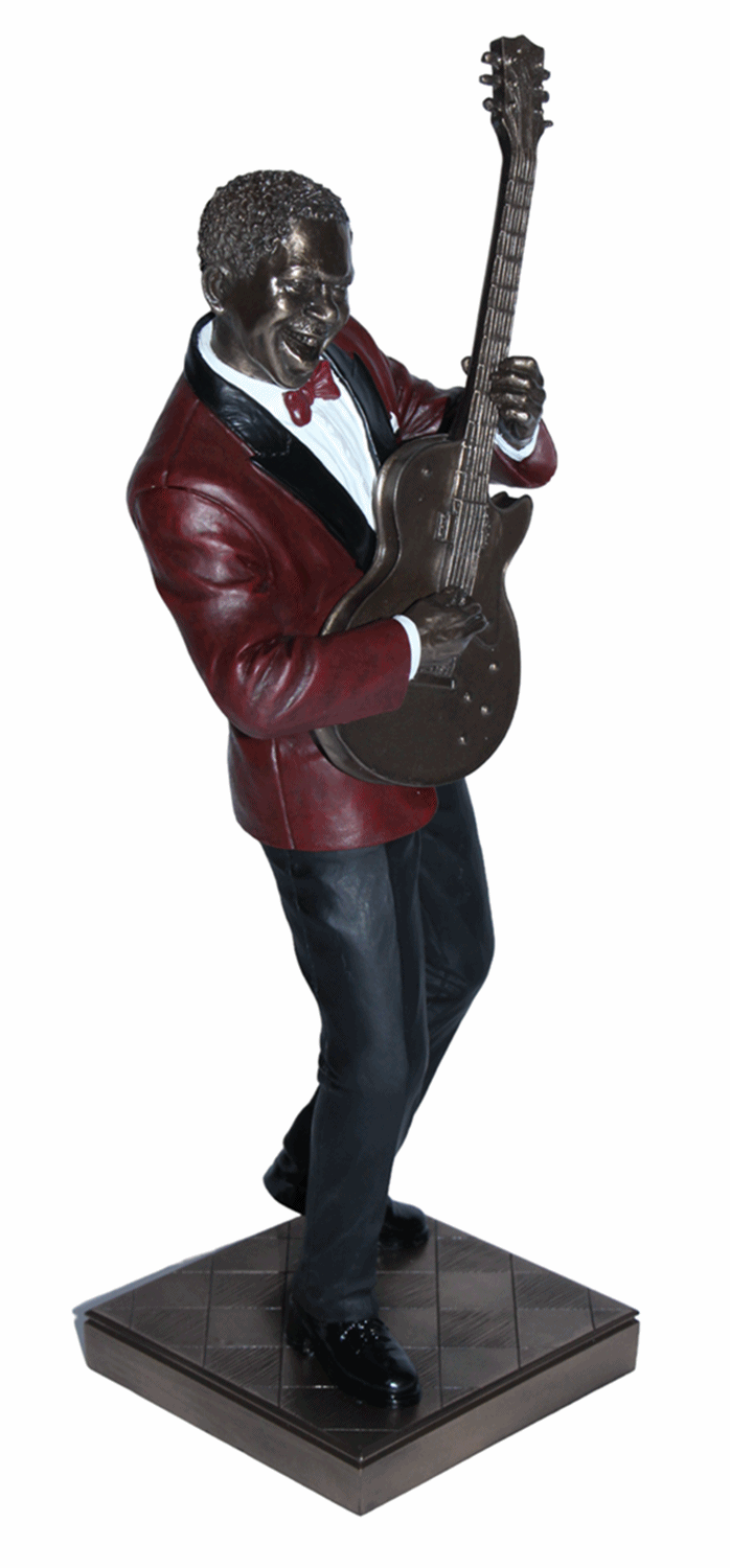 Deko Figur Jazz Musiker Figur Gitarrist H 32 cm Jazz Band Skulptur Dekofigur mit Gitarre