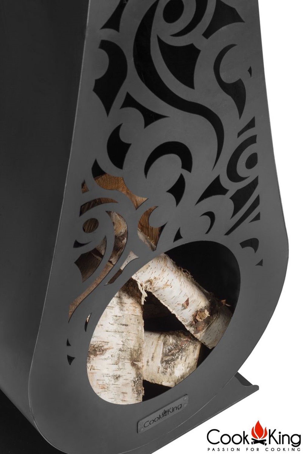 Gartenkamin "Hawana" Gartenofen H 108cm zum Heizen und Grillen Terrassenofen aus Naturstahl Kamin