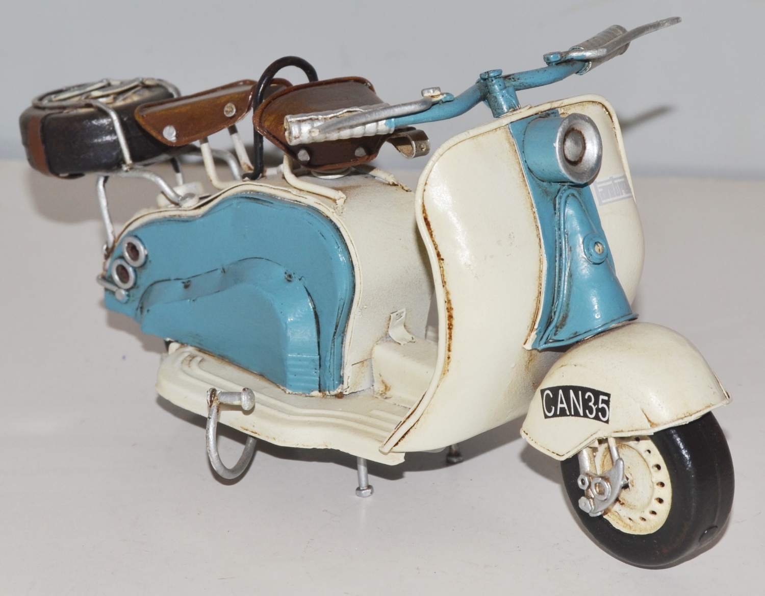 Blechmodell Roller Nostalgie Modellauto Oldtimer Marke Lambretta Motorroller Modell aus Blech L 24cm