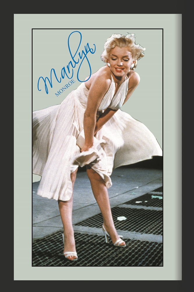 Set: 2 Spiegelbilder Marilyn Monroe 30x20 cm Wandbilder Hinterglasdruck mit schwarzem Rahmen