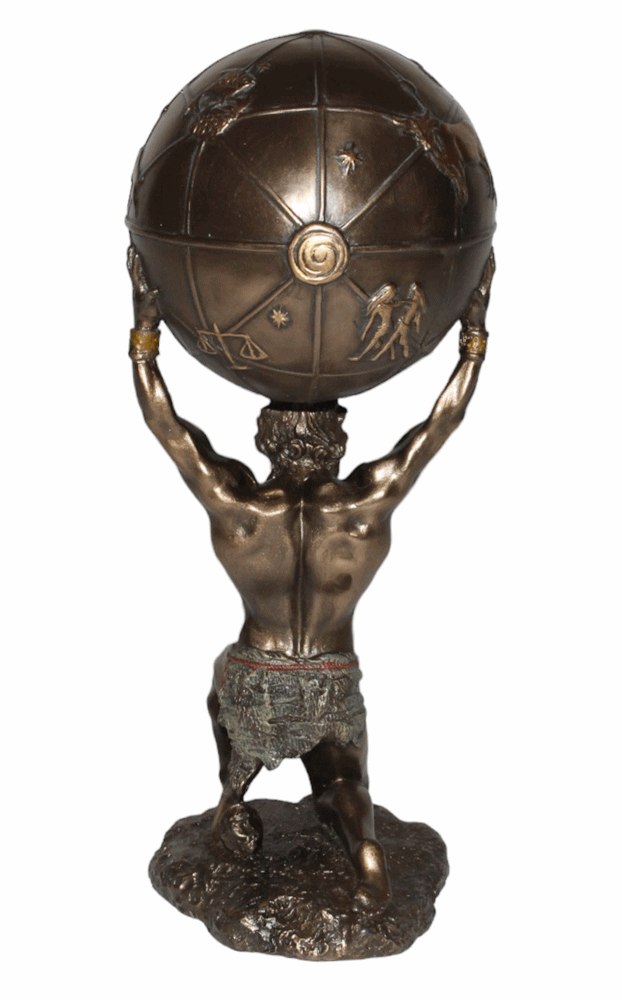 Dekofigur Atlas Titan H 21 cm Träger des Himmels Deko Skulptur Griechische Mythologie
