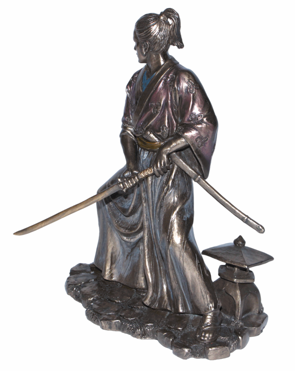 Deko Figur Samurai Art H 21 cm japanischer Krieger im Kimono mit Samurai-Schwert Figur