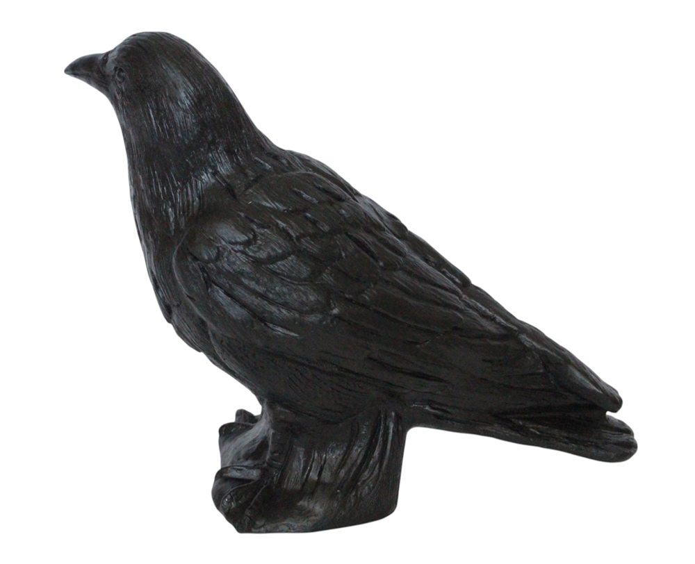 Gartenfigur Krähe Vogelschreck Tierfigur aus Kunststoff Dekofigur Rabenvogel Höhe 26 cm