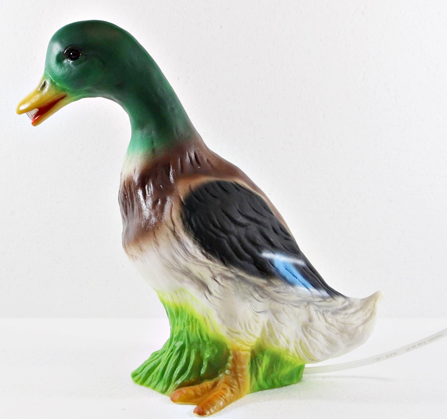 Deko Garten Figur Dekofigur Teichfigur Ente Wasserspeier stehend bunt aus Kunststoff Höhe 30 cm