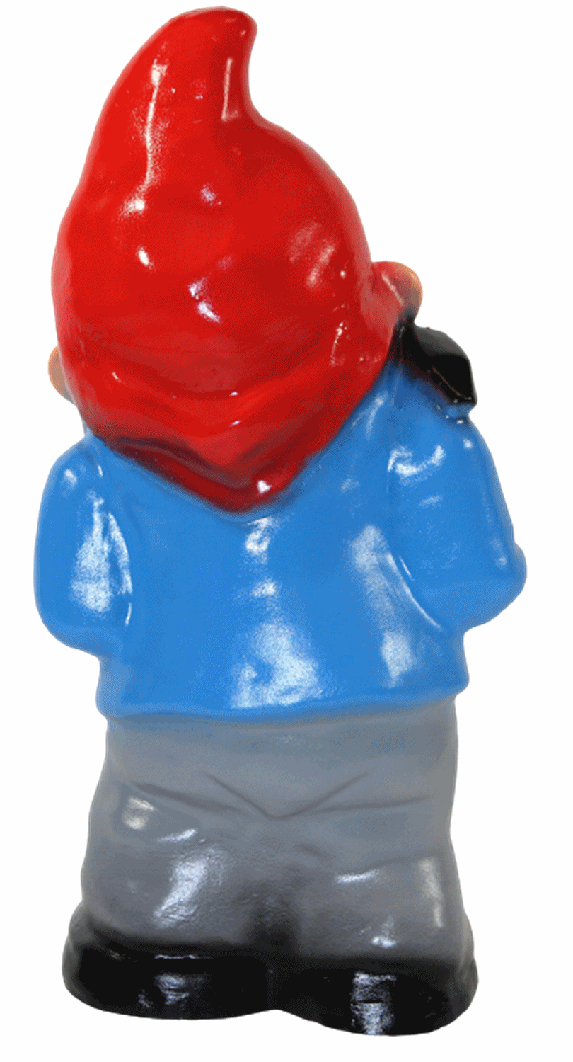 Gartenzwerg Deko Garten Figur Zwerg Schmied stehend mit Hammer in der Hand aus Kunststoff H 28 cm