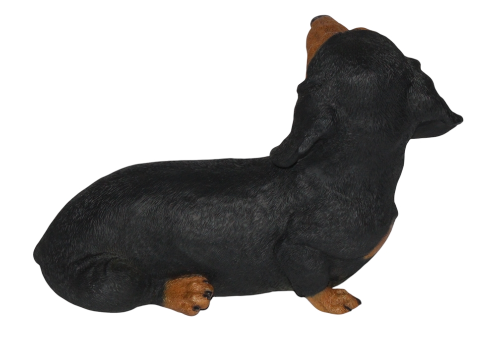 Dekofigur Hund Dackel Dachshund Welpe Hundefigur sitzend Kollektion Castagna aus Resin H 20 cm