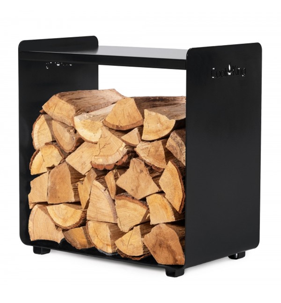 Kaminholzregal "Fuego" H 52 cm Holzregal für Kaminholz Kaminholzablage aus Stahl Kaminholzständer