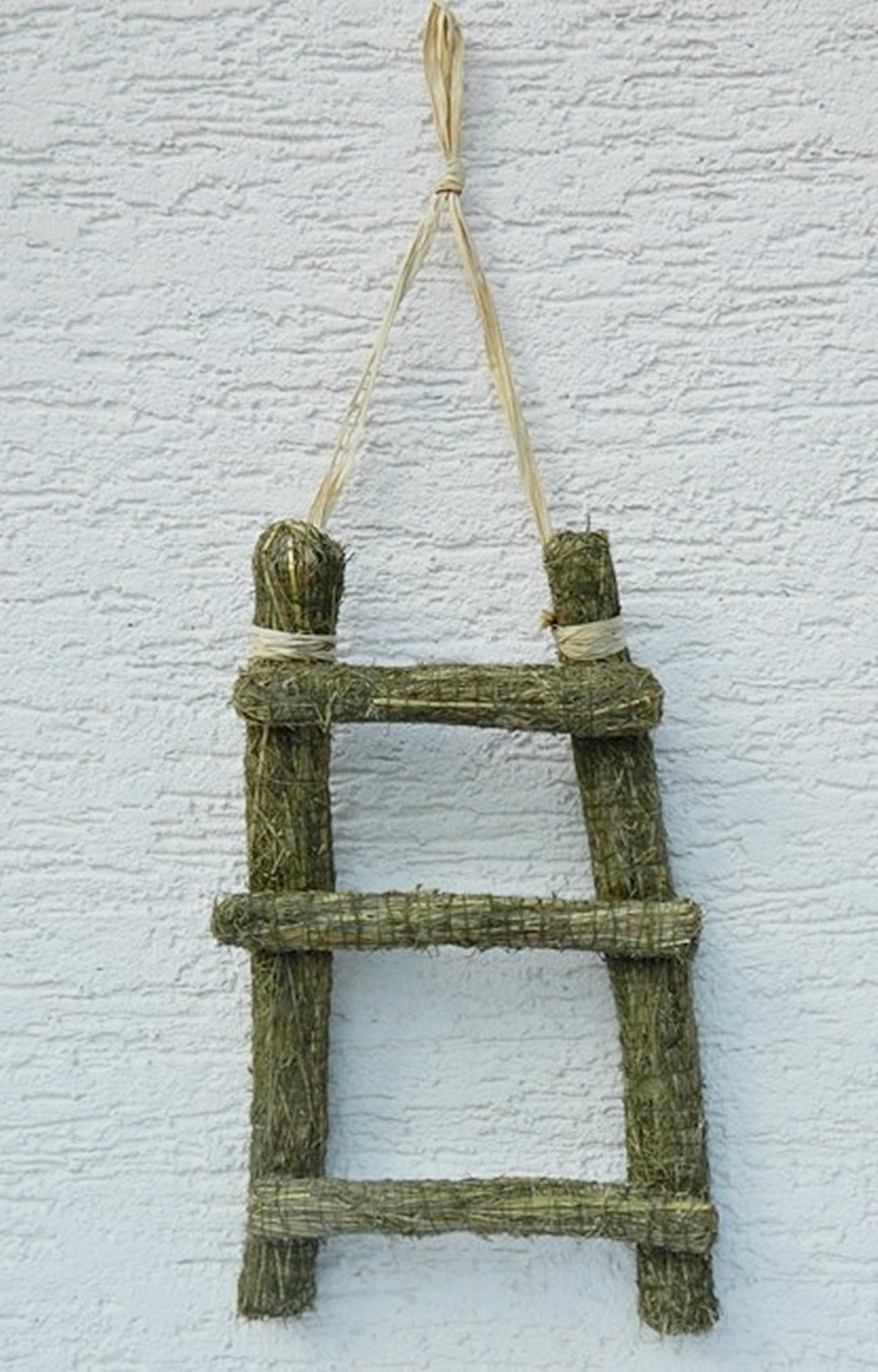 Deko Figur Leiter aus Heu zum Aufhängen Türdeko Türschmuck Heudeko Weihnachtsdekoration