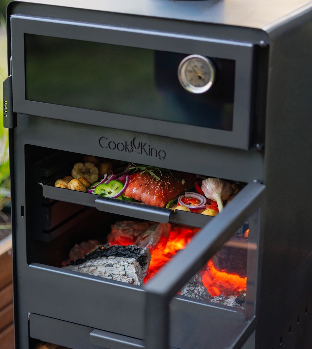 Zubehör Ofenrost für Gartenkamin Vento Grillrost B 43 x T 42 cm Flexibilität beim Grillen Naturstahl