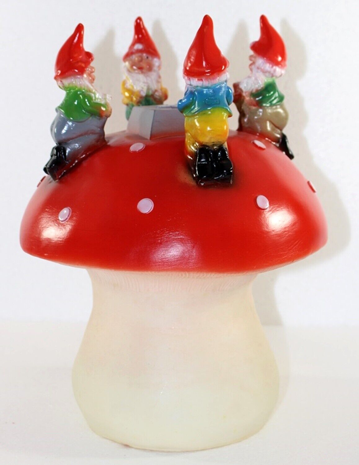 Deko Figur Zwerge 4 kleine Gartenzwerge auf Pfiffer kniend H 31 cm Gartenfigur aus Kunststoff