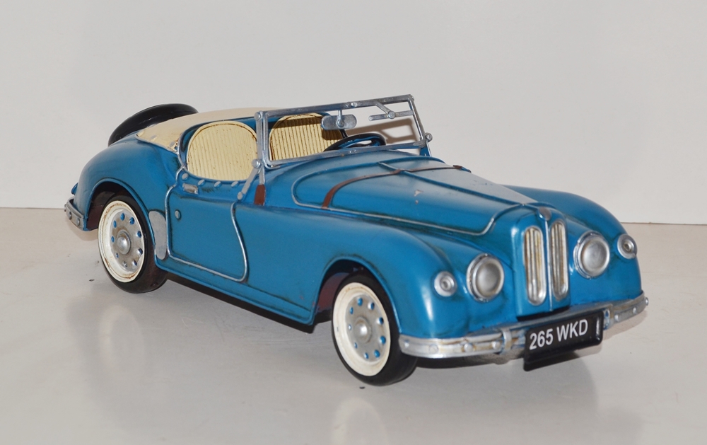Blechauto Nostalgie Modellauto BMW 328 Touring Coupé blau Modellwagen Oldtimer L 31 cm aus Blech