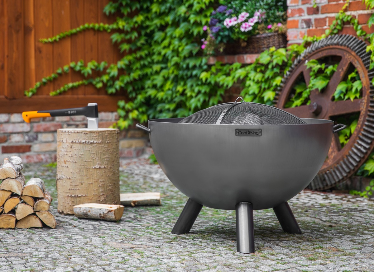 Feuerschale Premium KONGO D 85 cm tiefe Grillschale Feuerstelle für Garten Terrasse aus Naturstahl