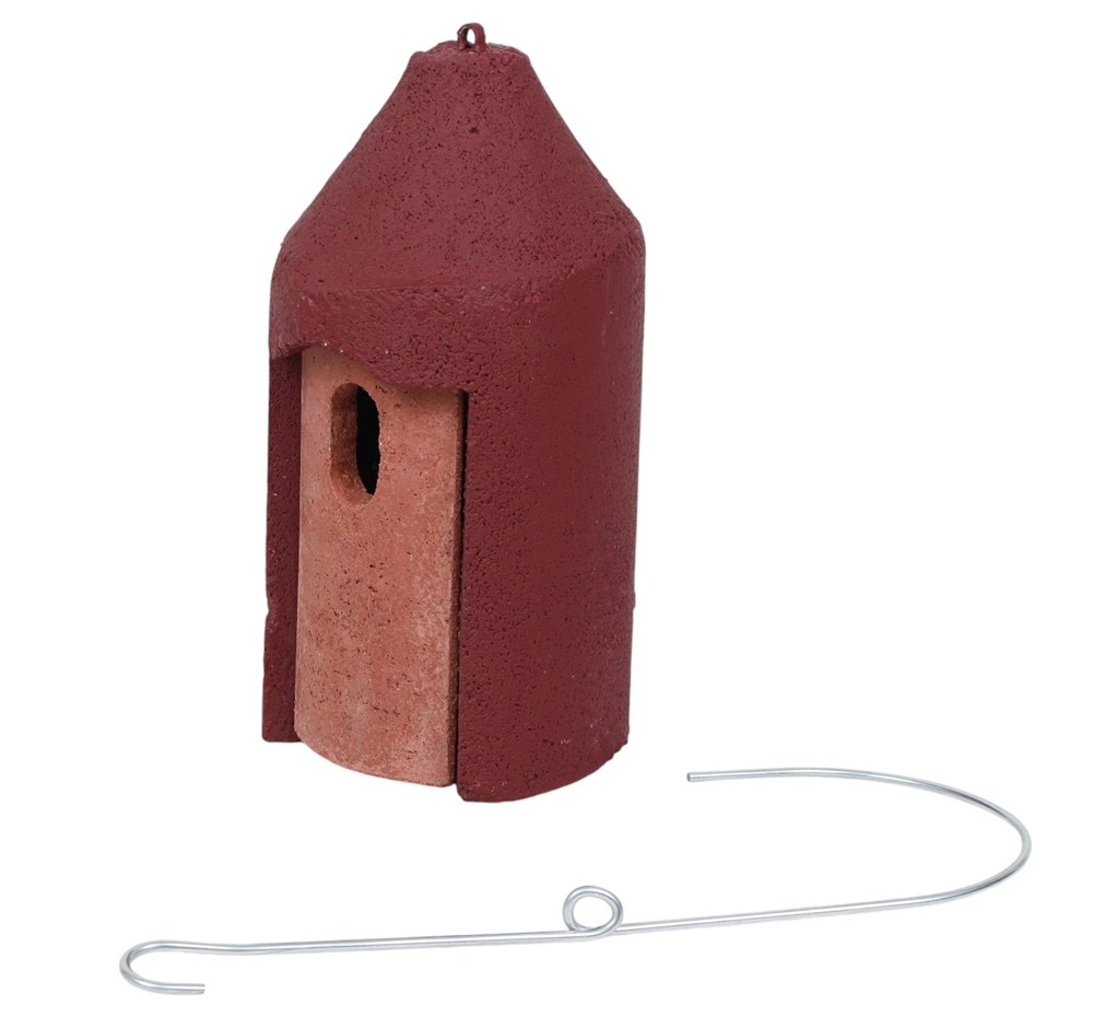 Naturschutzprodukt Nisthöhle Satz 2 Stück Typ 2M Rot Vogelnisthöhle hängend FO Flugloch 29 x 55 mm