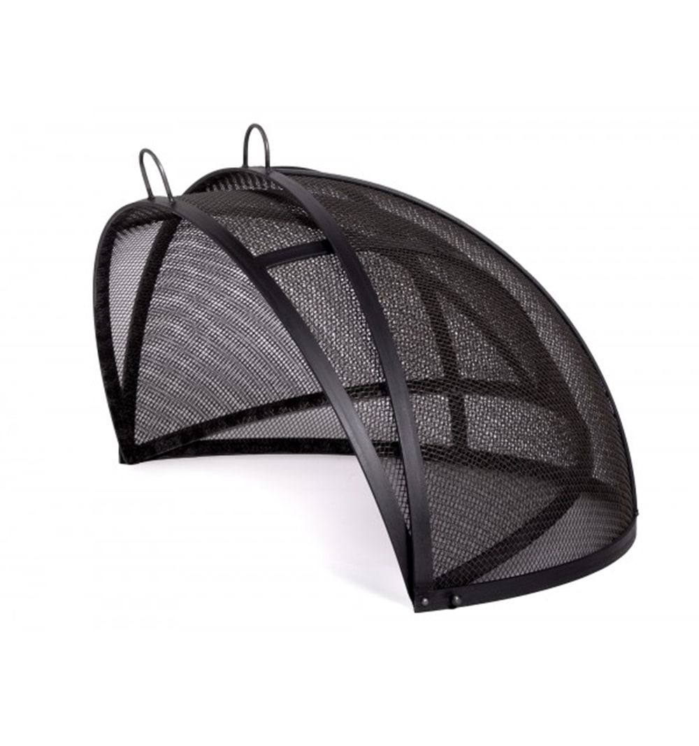 Aufklappbarer Funkenfang für Feuerschalen Ø 69 cm Feuerstellengitter Funkenschutz aus Stahl