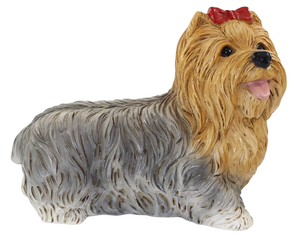 Deko Figur Yorkshire Terrier Welpe Hundefigur stehend Kollektion Castagna aus Resin Höhe 20 cm