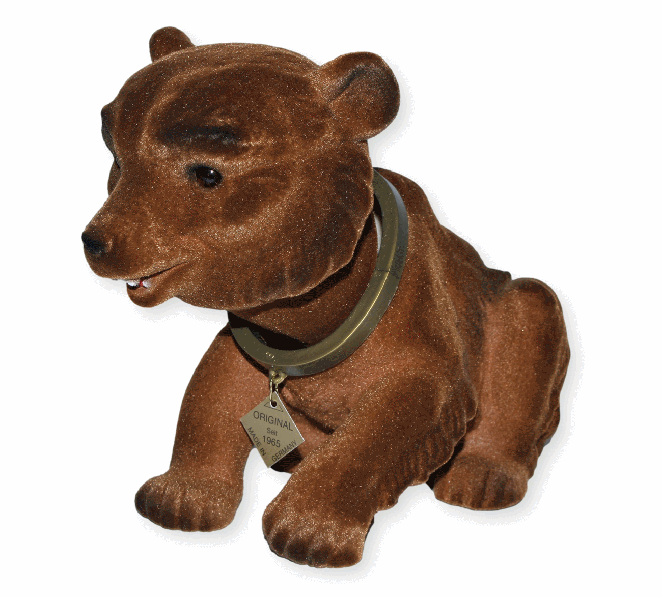 Wackel Figur Braunbär Wackeltier H 18 cm groß sitzend Dekofigur mit Wackelkopf