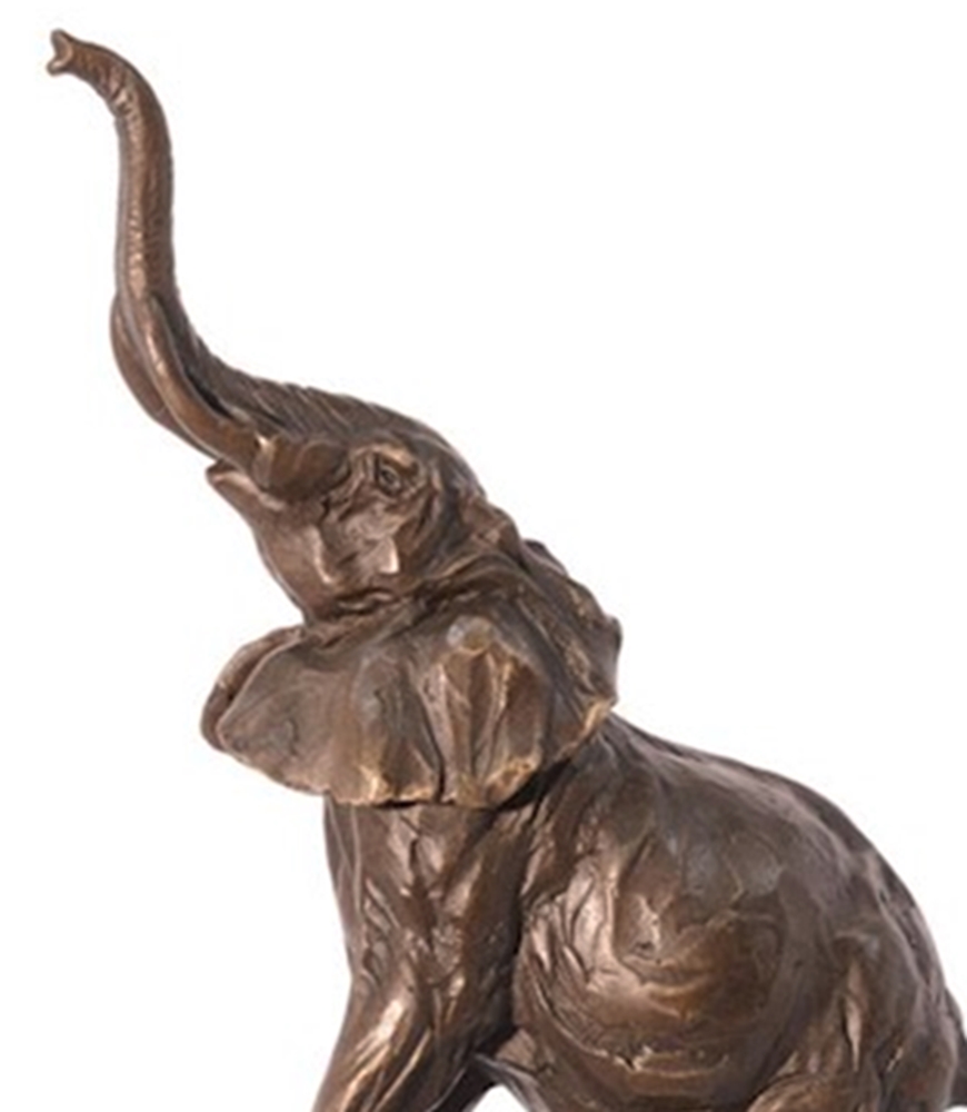 Bronzefigur Bronzeskulptur Bronze Elefant auf Marmorsockel H 30,5 cm Bronze Figur