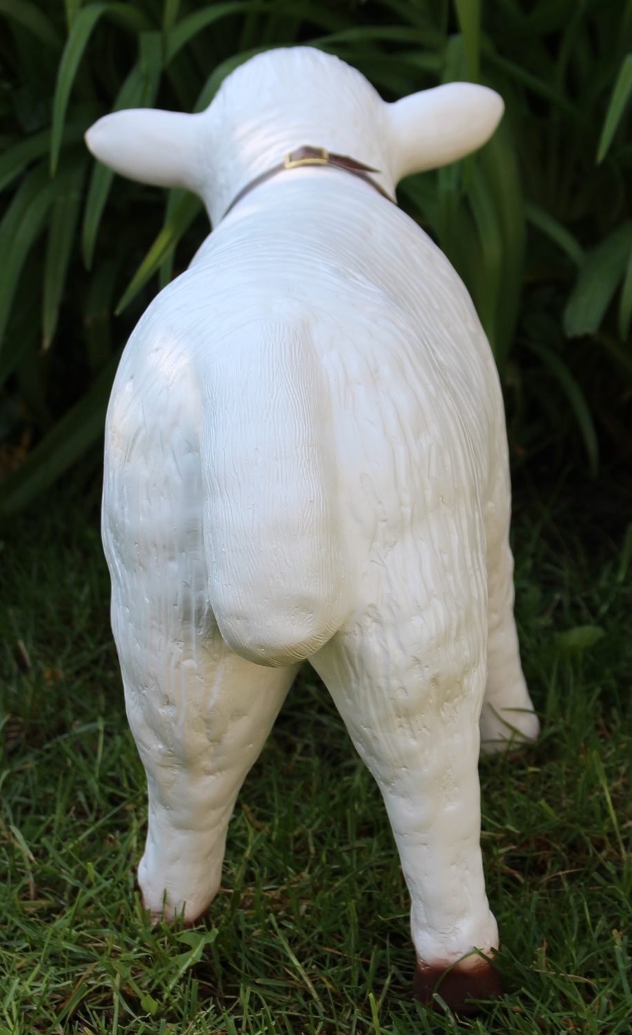 Deko Garten Figur Dekofigur Gartenfigur Tierfigur weißes Schaf stehend aus Kunststoff Höhe 36 cm