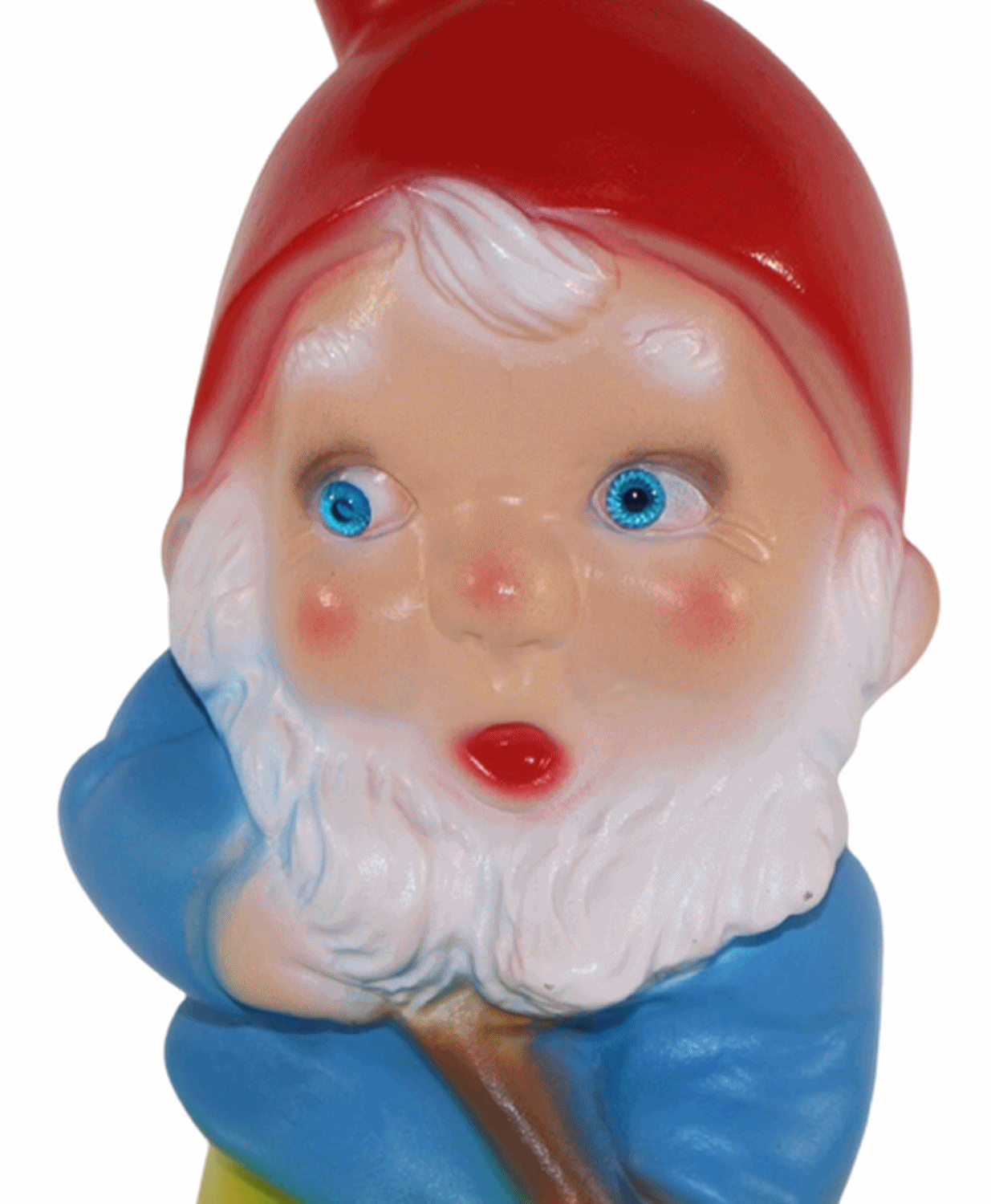 Gartenzwerg Deko Garten Figur Zwerg Gärtner mit Spaten stehend aus Kunststoff Höhe 19 cm