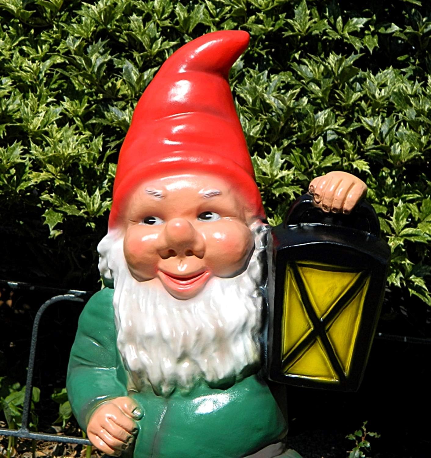Gartenzwerg Zwerg mit Laterne H 70 cm großer Deko Zwerg Gartenfigur Dekofigur aus Kunststoff
