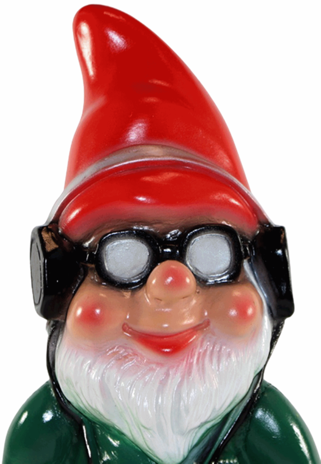 Deko Figur lustiger Zwerg H 33 cm Spaß Gartenzwerg mit Brille und Radio Gartenfigur aus Kunststoff