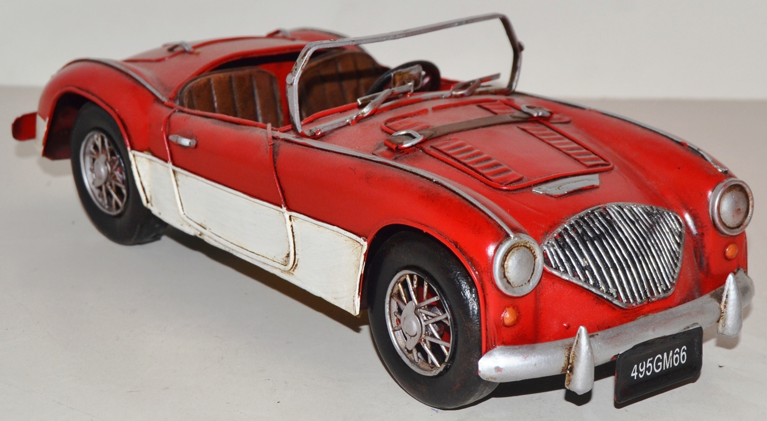 Blechauto Nostalgie Modellauto Oldtimer Austin Healey Cabrio Sportwagen aus Blech L 28 cm