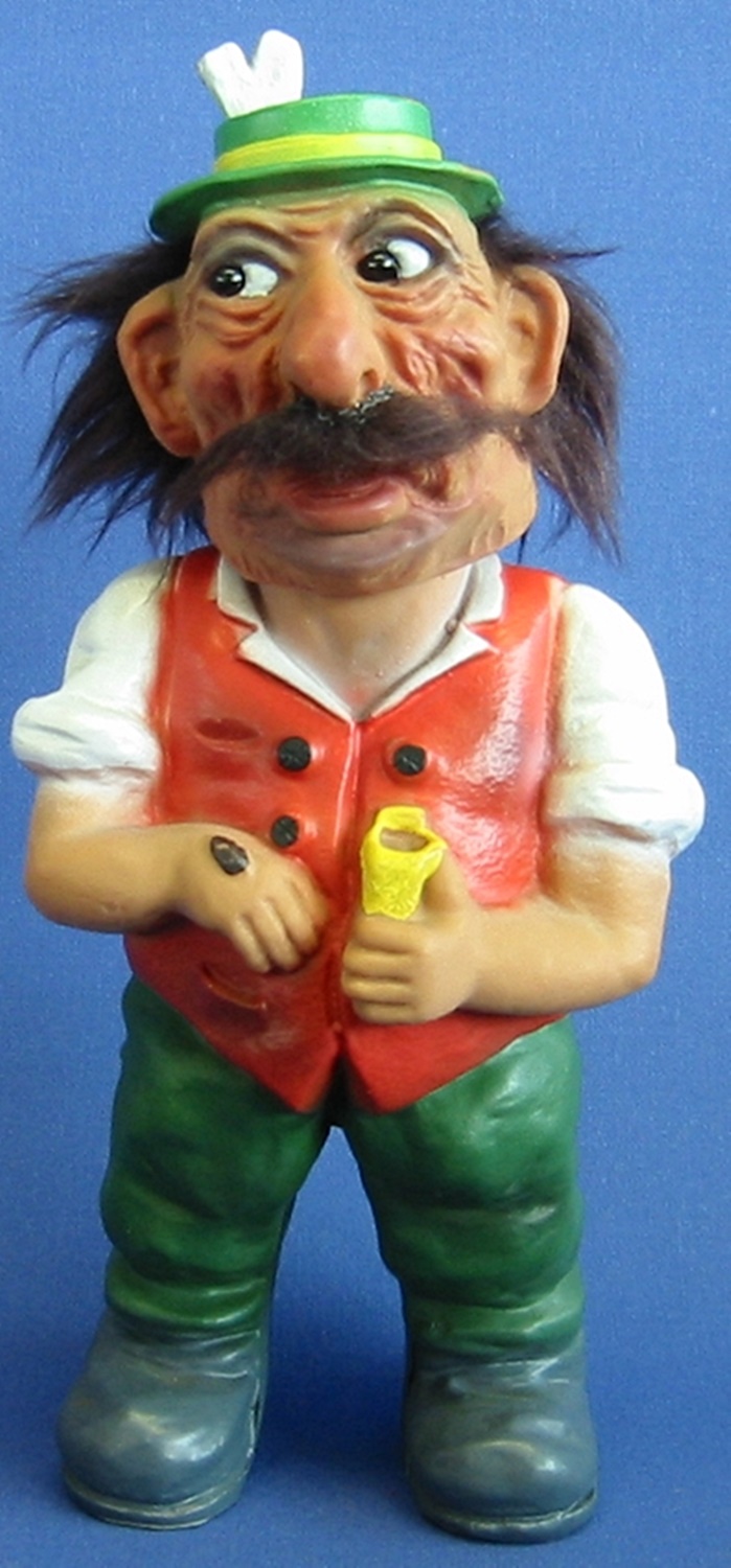 Souvenir Wackel Figur Schmalzler Toni groß H 26 cm Wackelfigur Original mit Wackelkopf