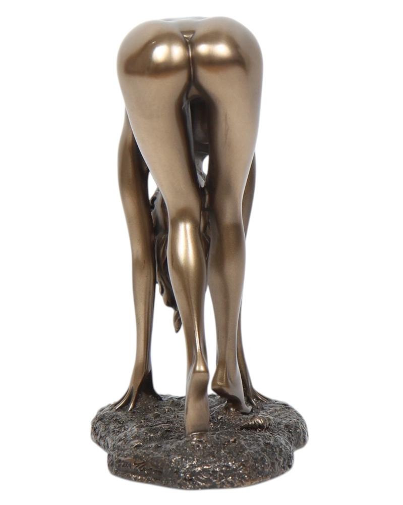 Body Art Figur Frauenakt H 16 cm künstlerischer weiblicher Akt in edler Bronze-Optik Dekofigur