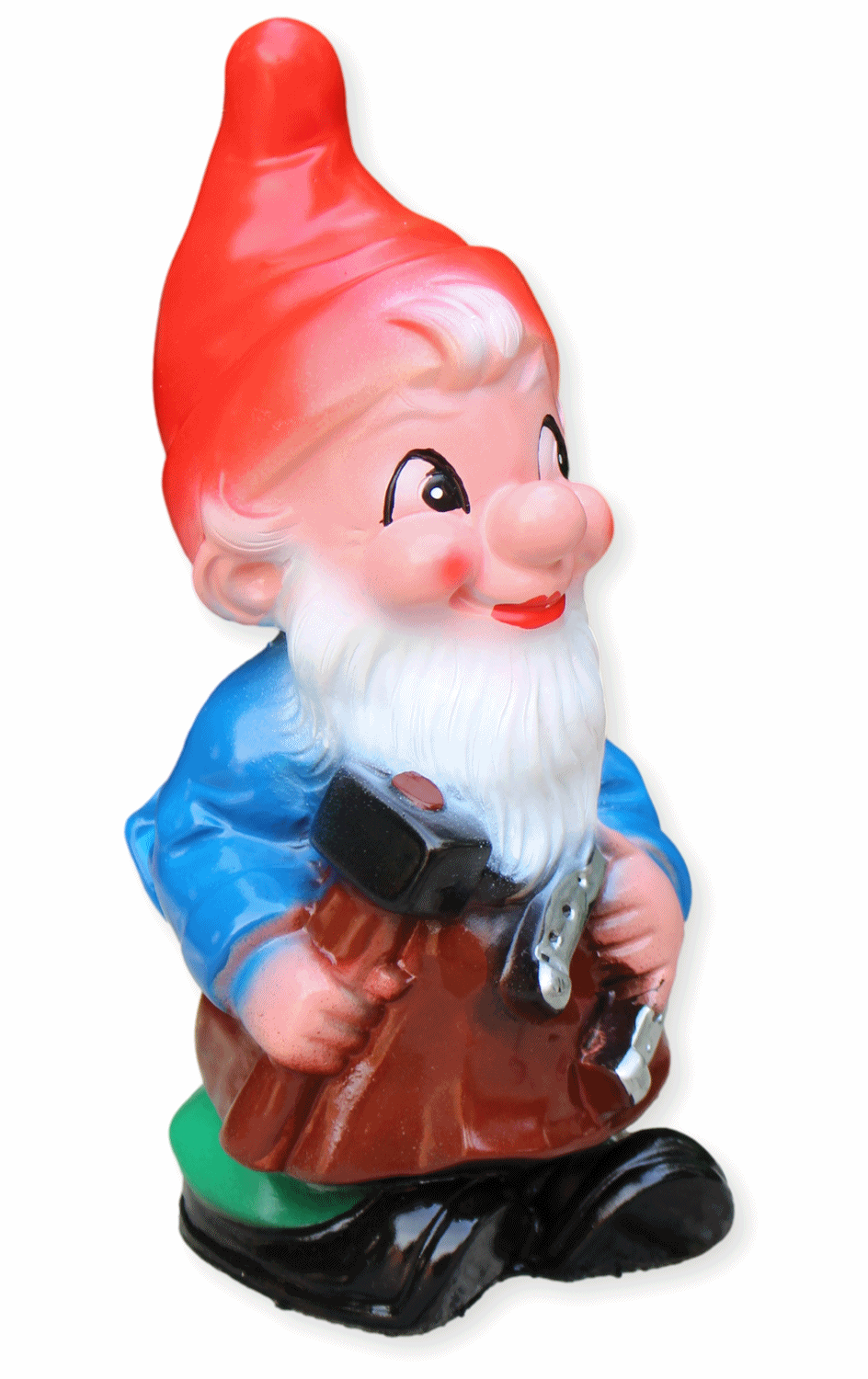 Gartenzwerg Schmied mit Hufeisen Figur Zwerg H 18 cm Gartenfigur aus Kunststoff