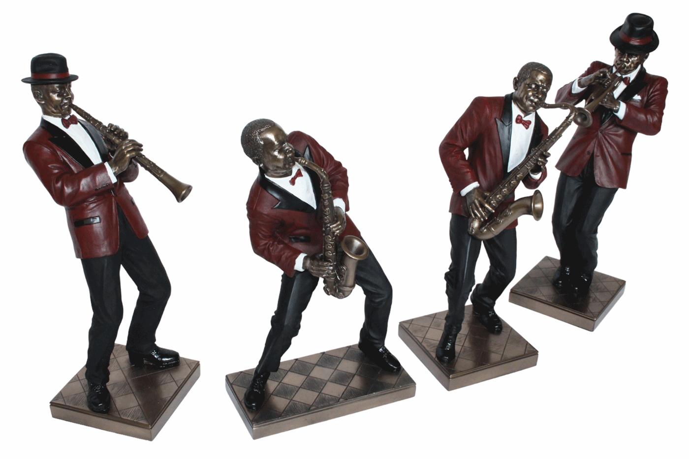 Deko Figur Jazz Musiker Figuren Blasinstrumente H 26-30 cm Saxophon Trompete Klarinette Jazz Band