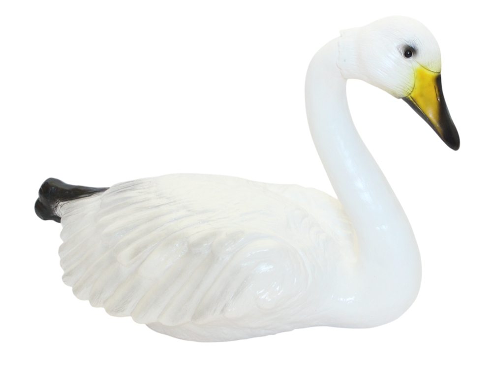 Schwan schwimmend Länge 52 cm Teichfigur & Gartenfigur aus Kunststoff, Deko für Garten & Teich