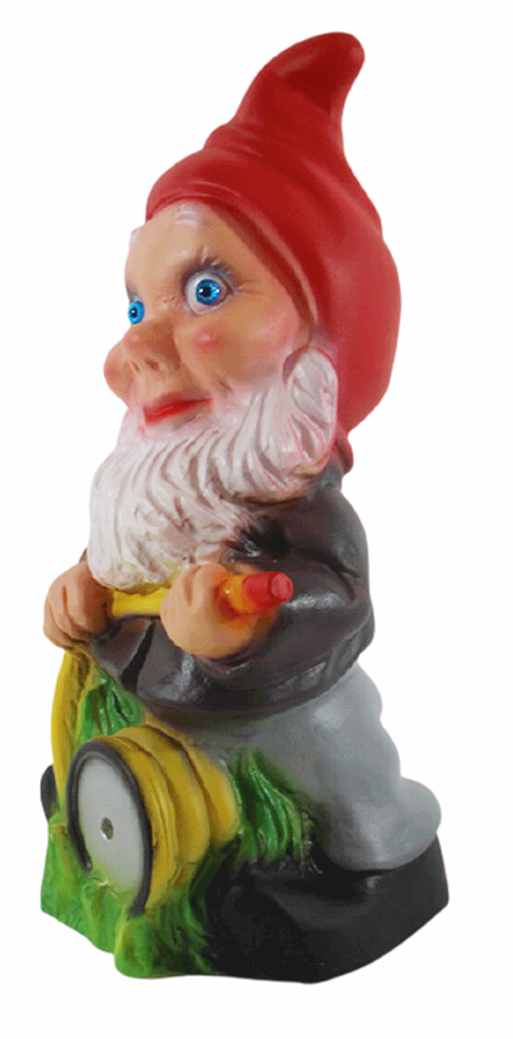 Gartenzwerg Deko Garten Figur Zwerg Gärtner mit Wasserschlauch stehend aus Kunststoff Höhe 20 cm