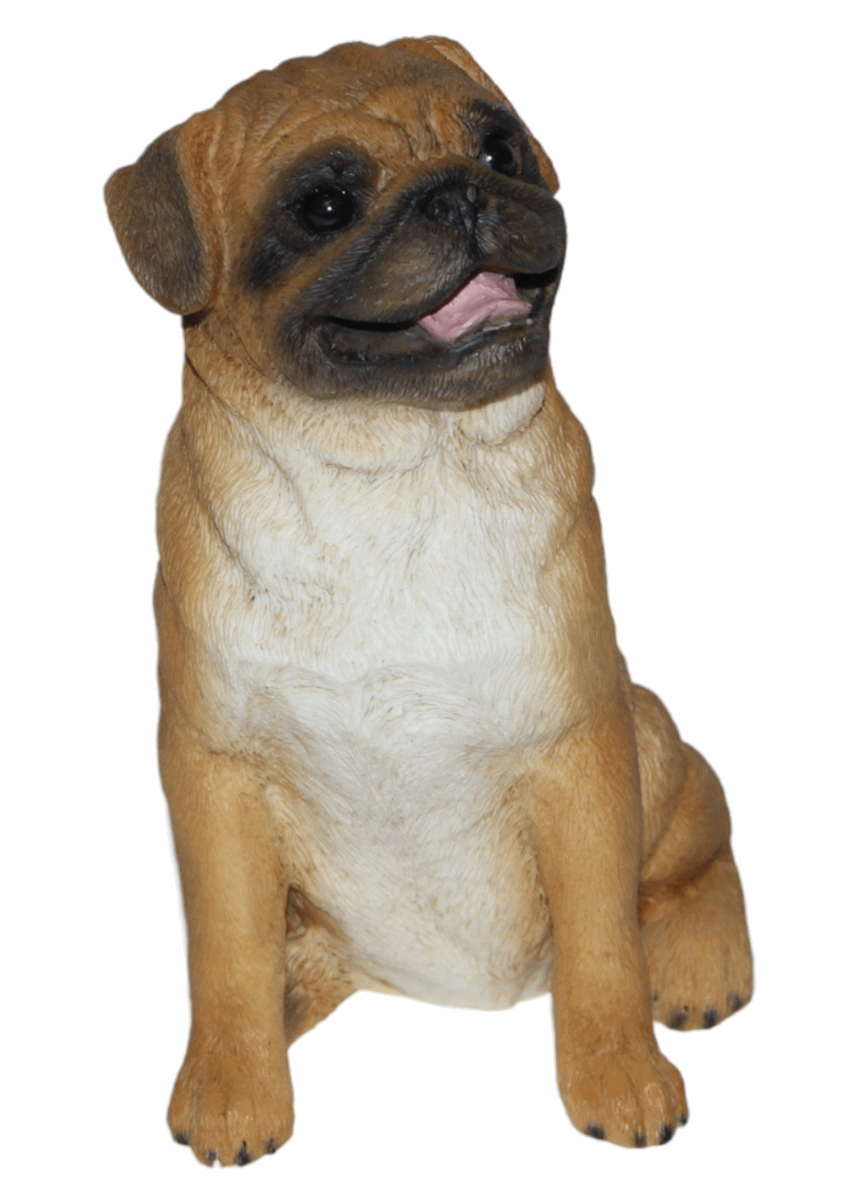 Dekofigur Mops H 11,5 cm Deko Hundefigur Hund Figur Kollektion Castagna aus Alabaster