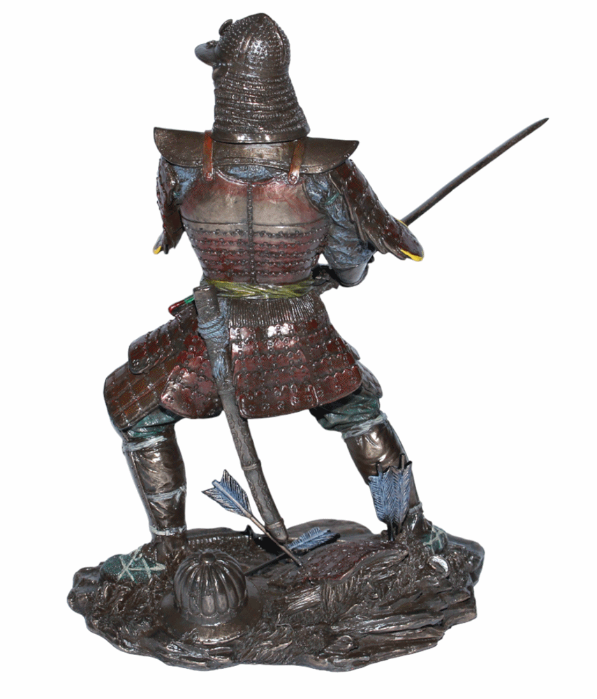 Deko Figur Samurai Art H 21 cm japanischer Krieger in Rüstung mit Schwert Figur