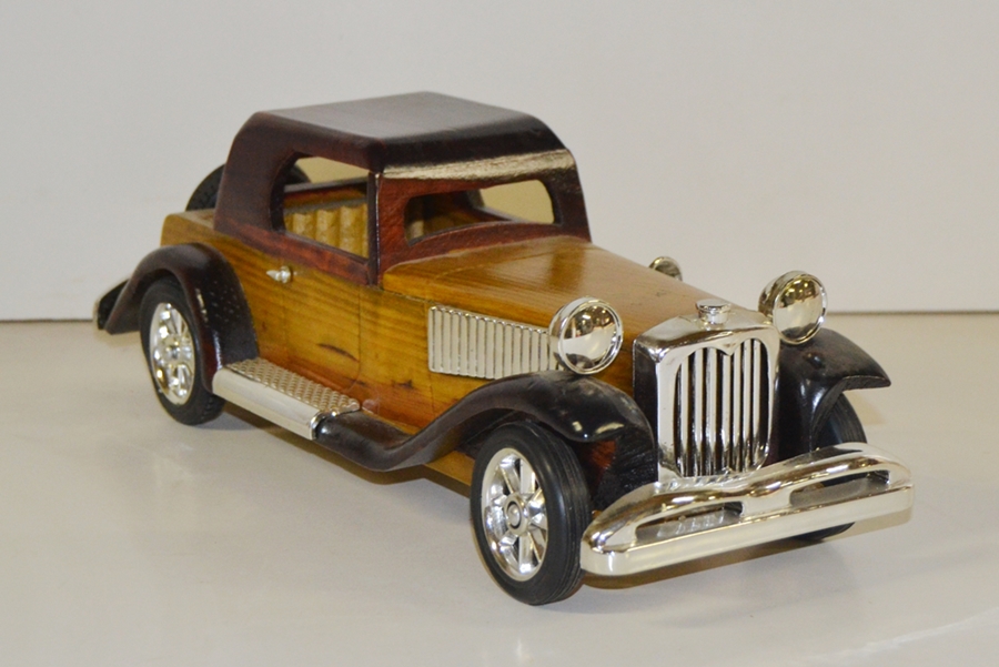 Holzauto Nostalgie Modellauto Oldtimer L 37 cm Nostalgisches Modellwagen aus Holz