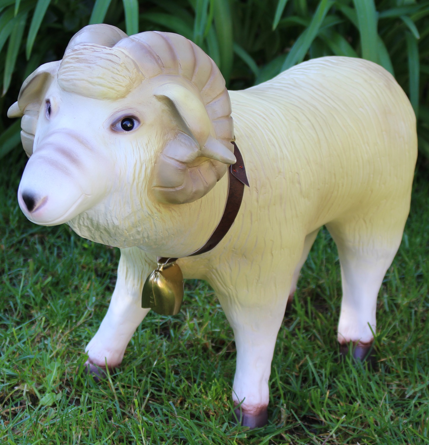 Deko Garten Figur Dekofigur Gartenfigur Tierfigur Schafbock Widder aus Kunststoff Höhe 40 cm