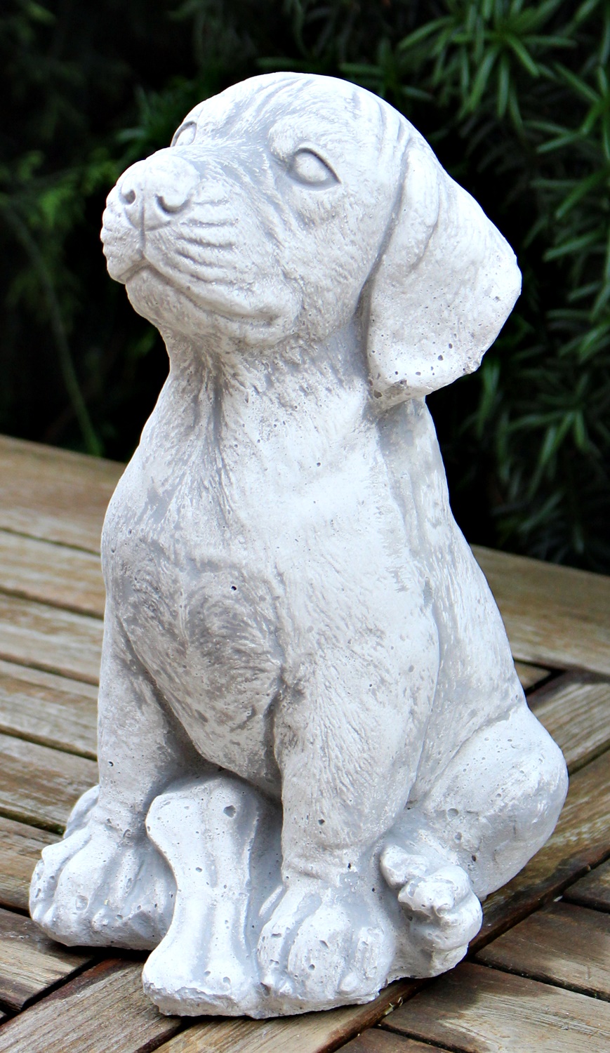 Beton Figur Rottweiler Welpe sitzend H 24 cm Dekofigur und Gartenfigur